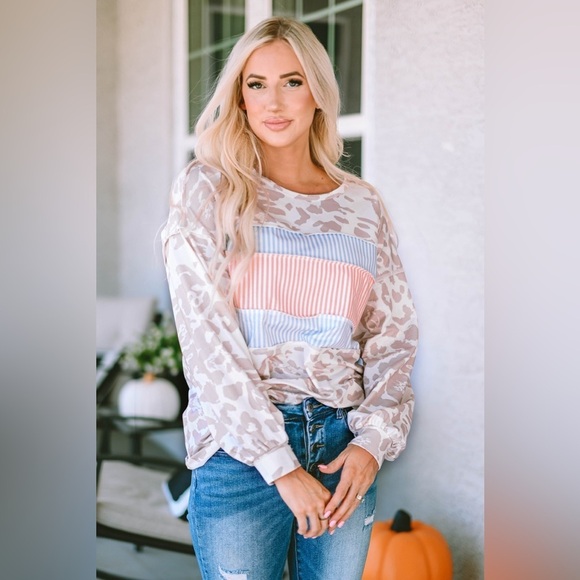 Savage Style Leopard Color Block T-Shirt - Picture 3 of 5